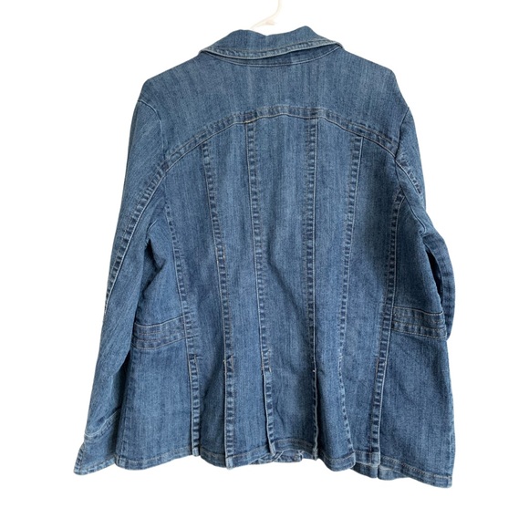 Medium Wash Dress Barn Denim Jacket Sz 2x - Picture 4 of 16